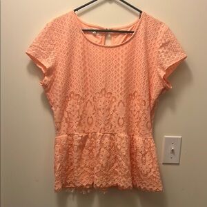 Maurice’s Peach Lace Women Top size XXL
